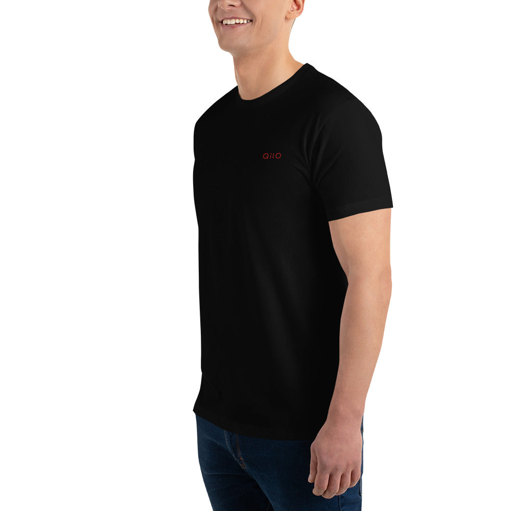 Men's Fitted T-Shirt | Qilo Print | Black + Red