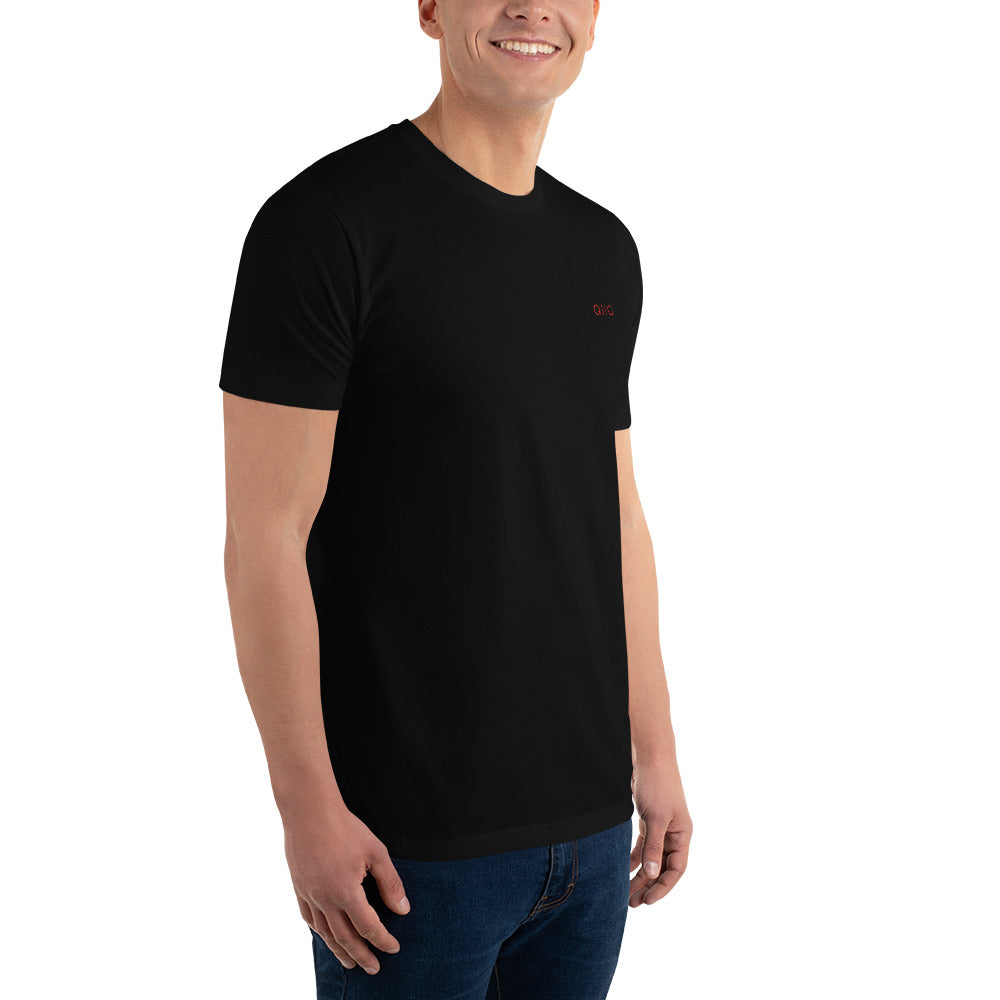 Men's Fitted T-Shirt | Qilo Print | Black + Red