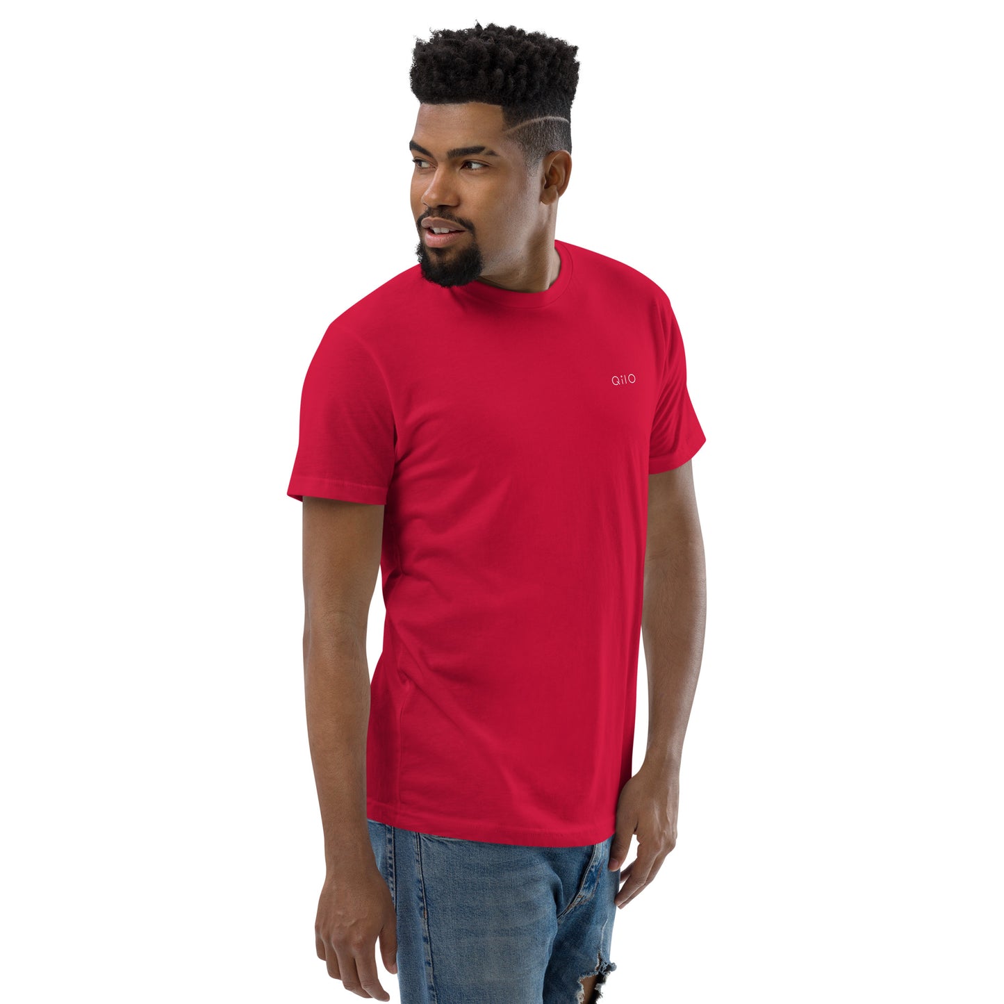 Men's Fitted T-Shirt | Qilo Print | Red + White