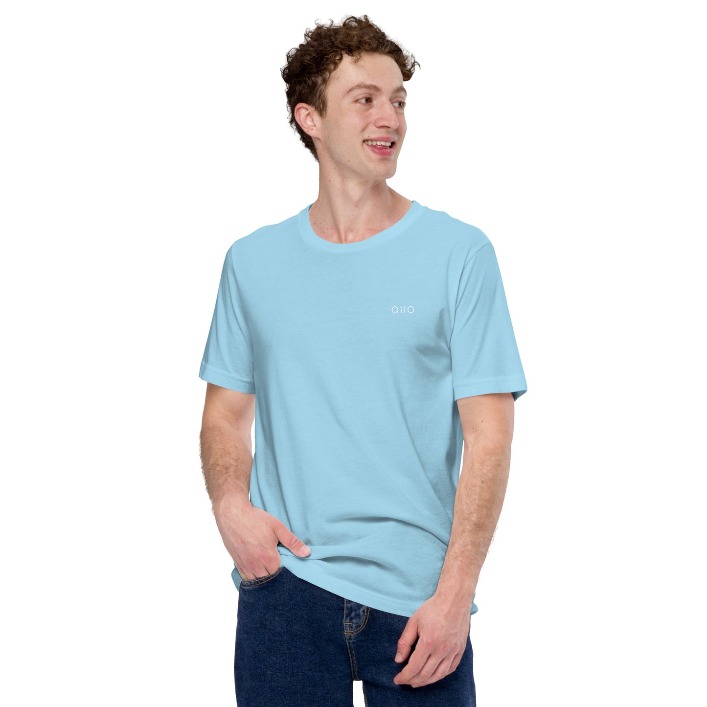 Unisex T-Shirt | Qilo Brand | Ocean Blue + White