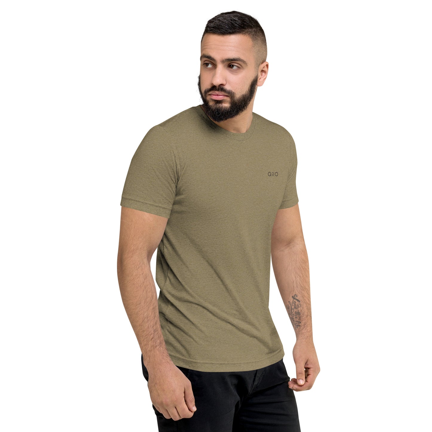 Unisex Athleisure T-Shirt | Qilo Print | Olive + Black