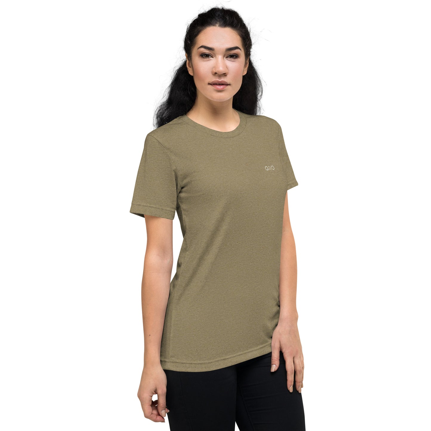 Unisex Athleisure T-Shirt | Qilo Print | Olive + White