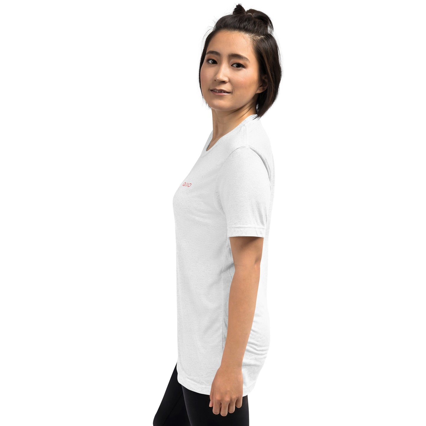 Unisex Athleisure T-Shirt | Qilo Print | White + Red