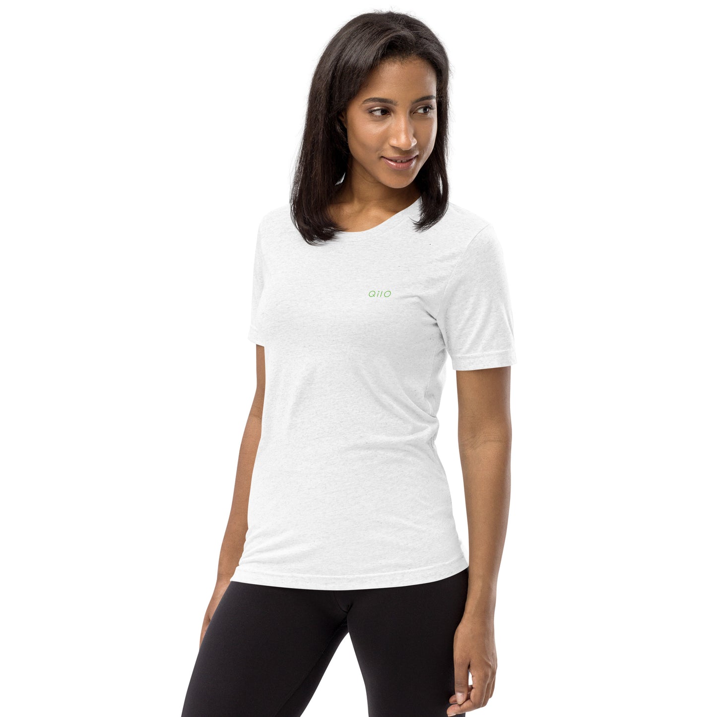 Unisex Athleisure T-Shirt | Qilo Print | White + Green