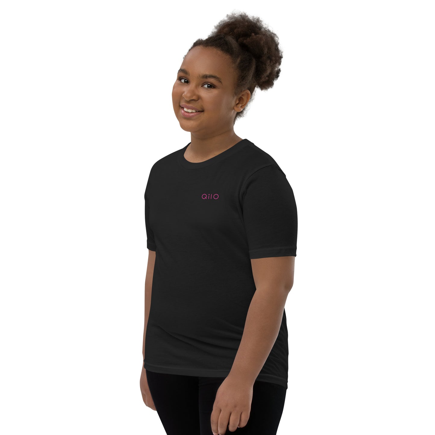 Youth T-Shirt | Qilo Print | Black + Berry