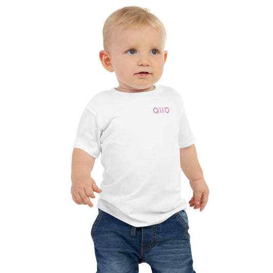 Baby T-Shirt | Qilo Print | White + Berry