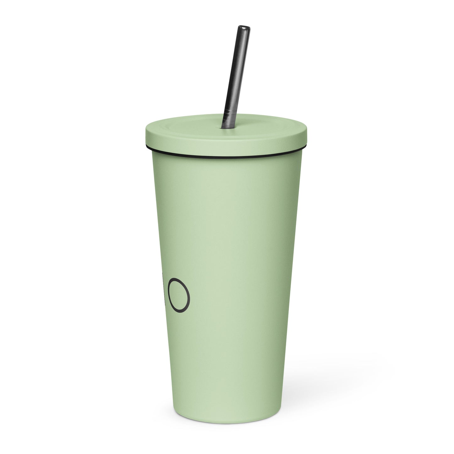Insulated tumbler with a straw
