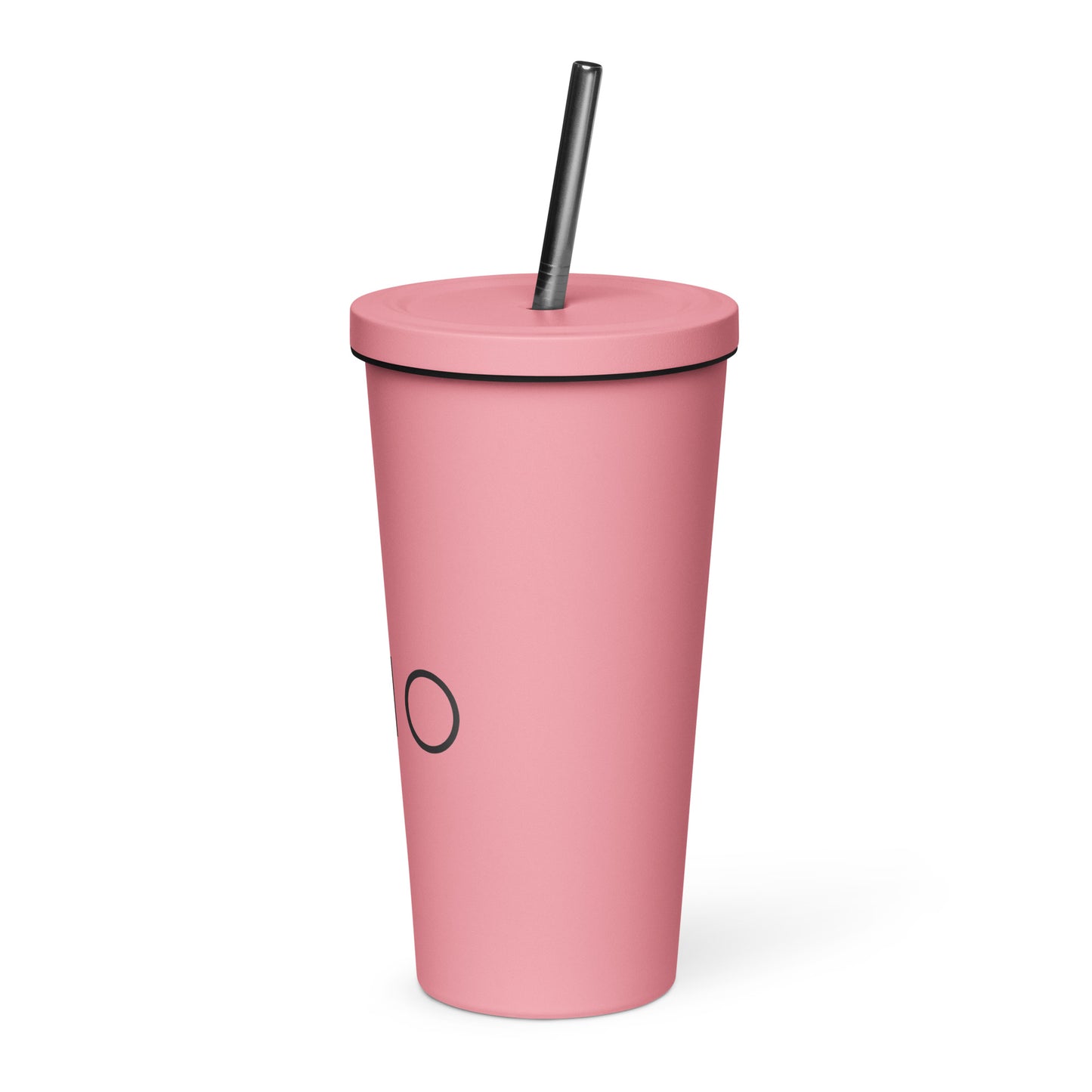 Insulated tumbler with a straw