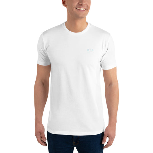 Men's Fitted T-Shirt | Qilo Print | White + Sky