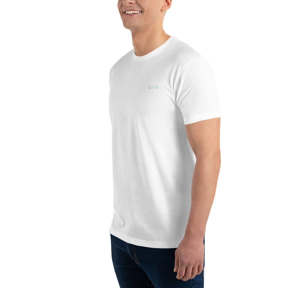 Men's Fitted T-Shirt | Qilo Print | White + Sky