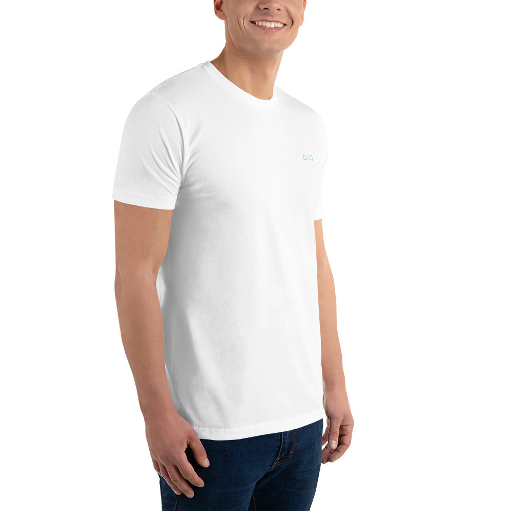 Men's Fitted T-Shirt | Qilo Print | White + Sky