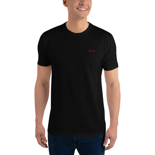 Men's Fitted T-Shirt | Qilo Print | Black + Red