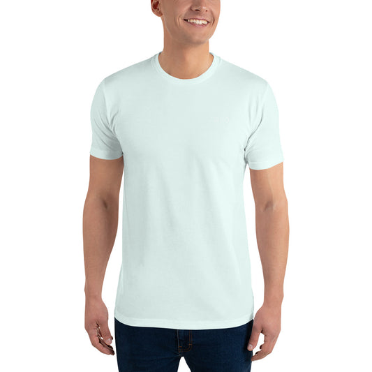 Men's Fitted T-Shirt | Qilo Print | Light Blue + White