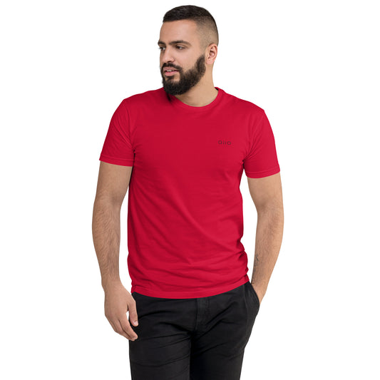 Men's Fitted T-Shirt | Qilo Print | Red + Black