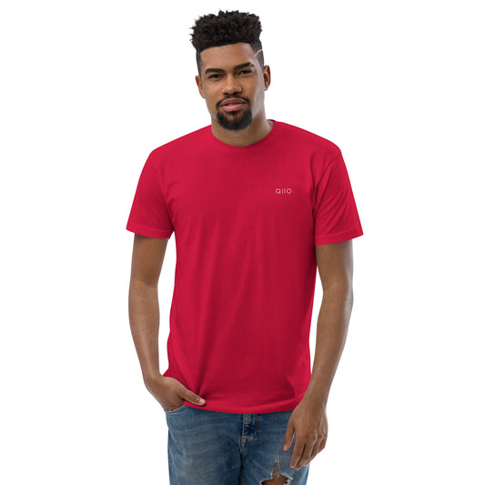 Men's Fitted T-Shirt | Qilo Print | Red + White