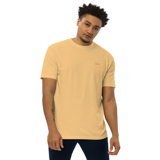Men's Premium Heavyweight T-Shirt | Qilo Print | Vintage Gold + Red