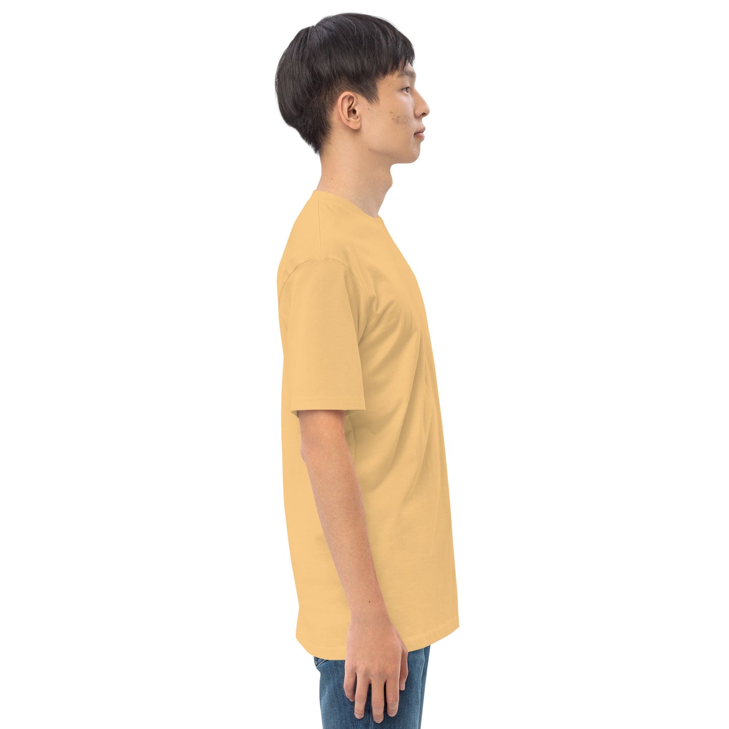 Men’s Premium Heavyweight T-Shirt | Qilo Print | Vintage Gold + Black