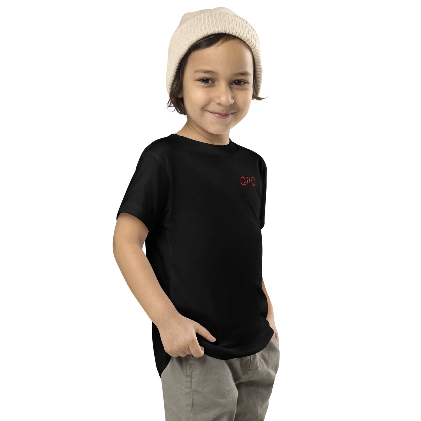 Toddler T-Shirt | Qilo Print | Black + Red