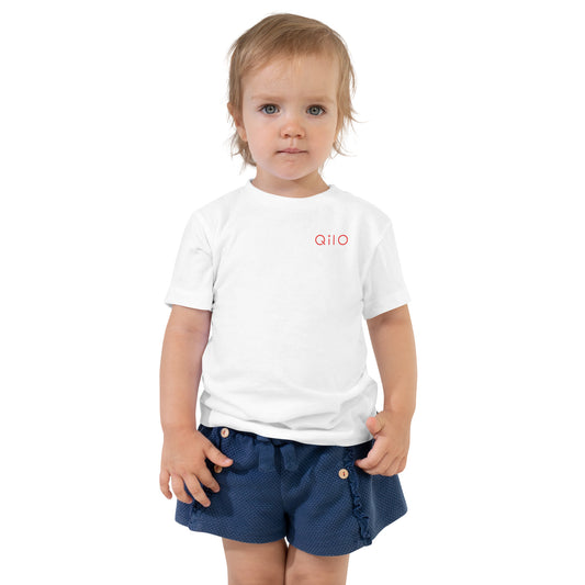 Toddler T-Shirt | Qilo Print | White + Berry