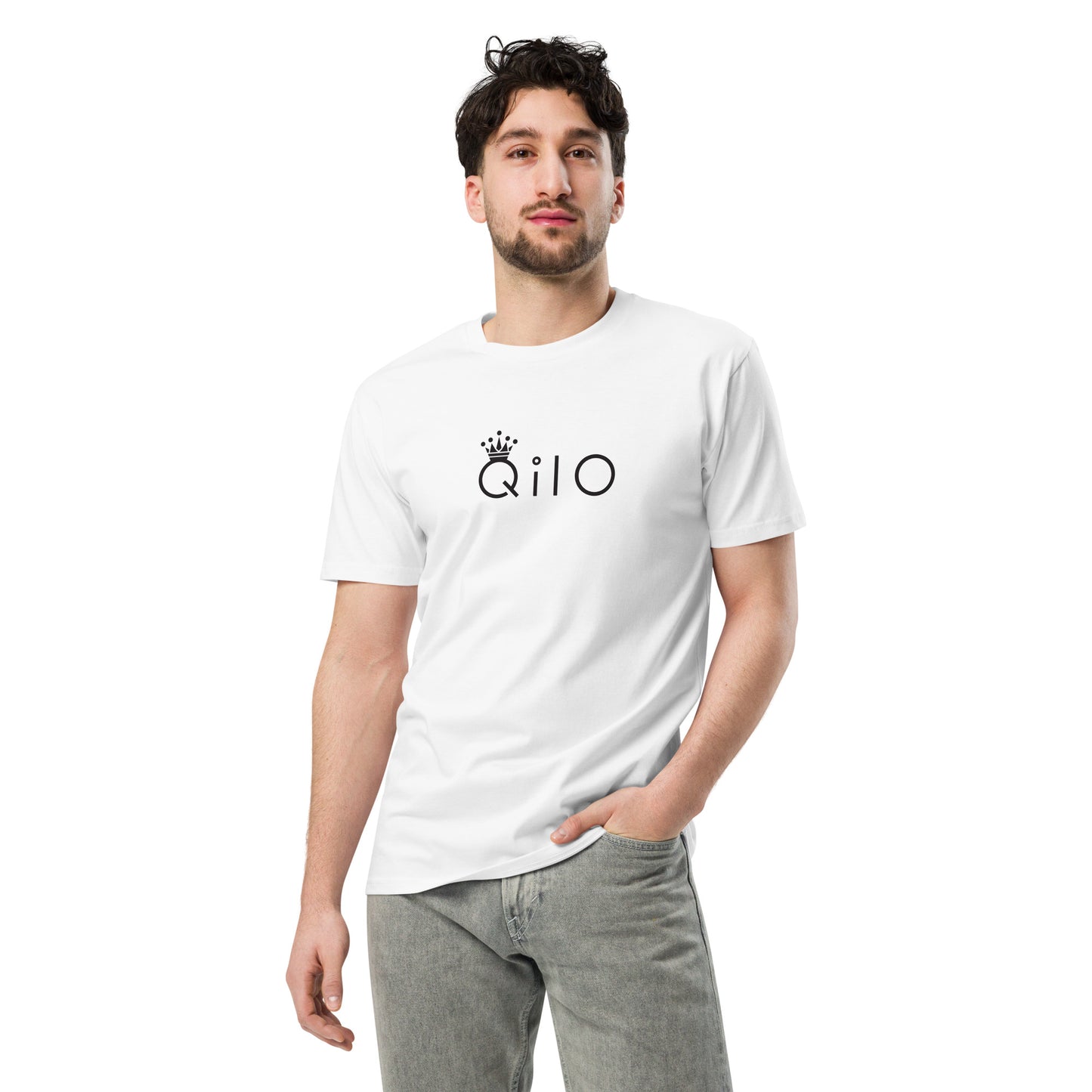 Qilo King's Crown | Unisex Premium T-Shirt | White + Black