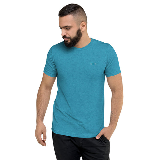 Unisex Athleisure T-Shirt | Qilo Print | Aqua + White