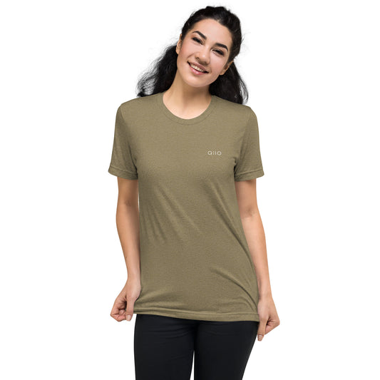 Unisex Athleisure T-Shirt | Qilo Print | Olive + White