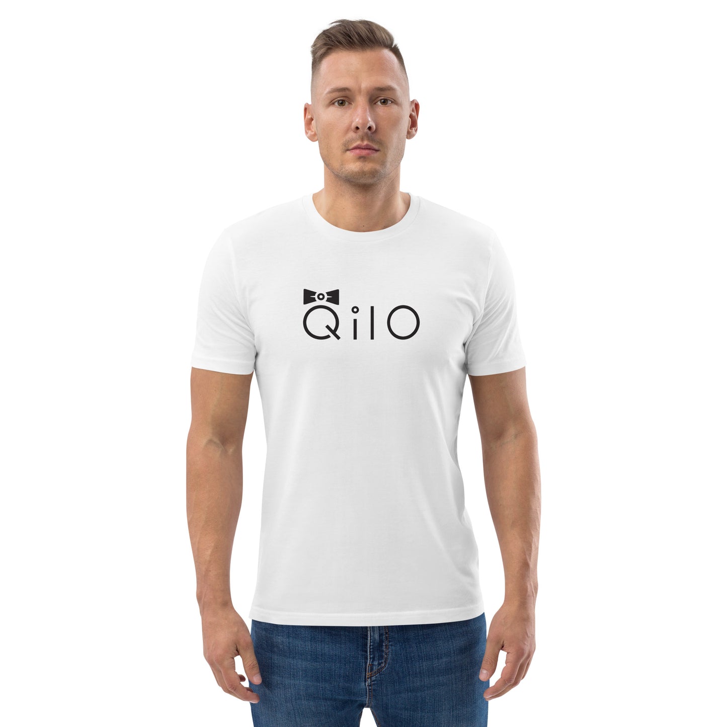 Men's Organic Eco T-Shirt | Qilo | White + Black