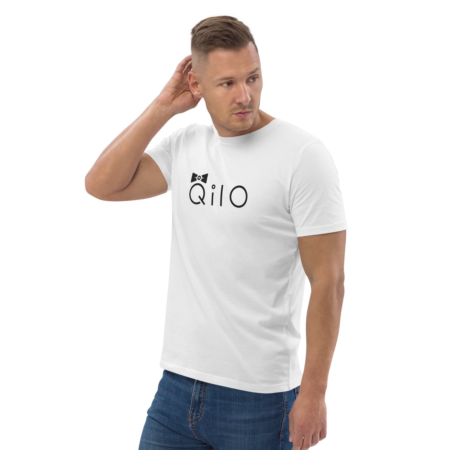 Men's Organic Eco T-Shirt | Qilo | White + Black