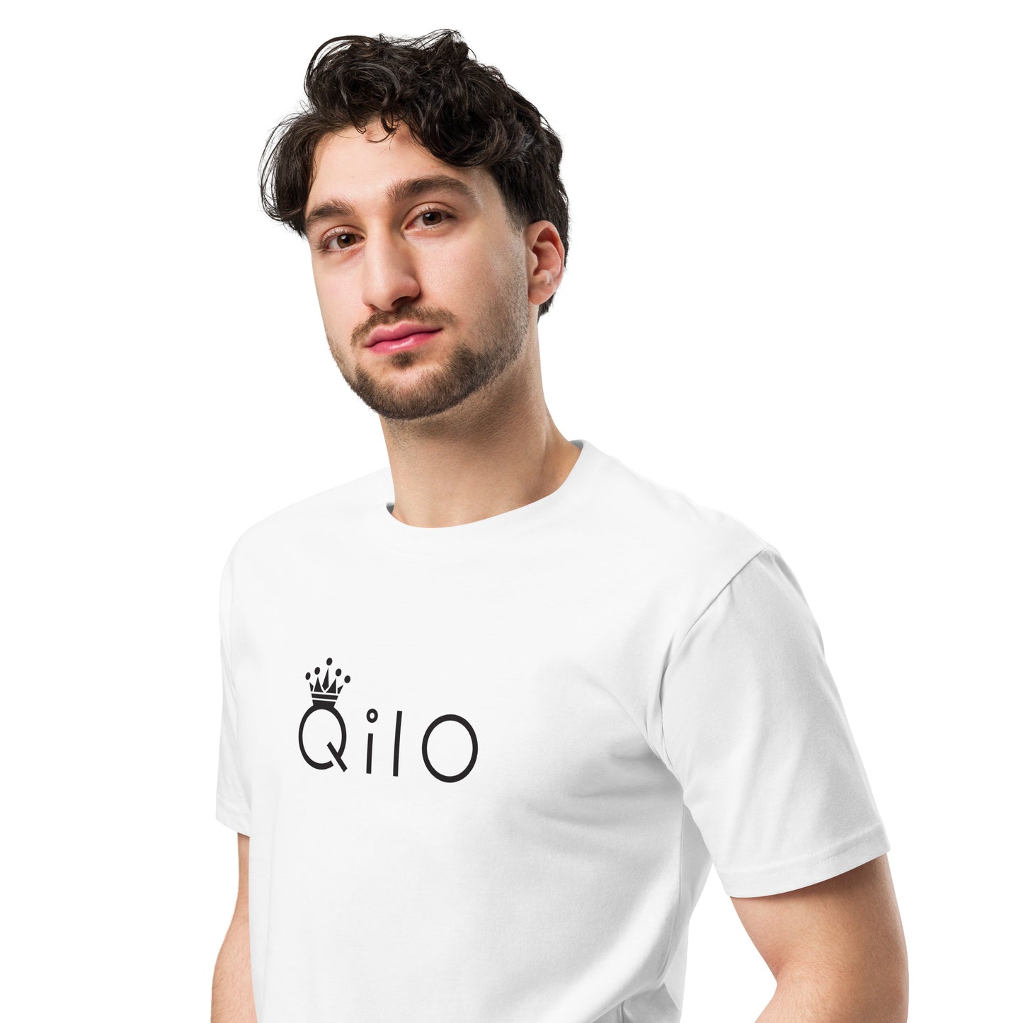 Qilo King's Crown | Unisex Premium T-Shirt | White + Black