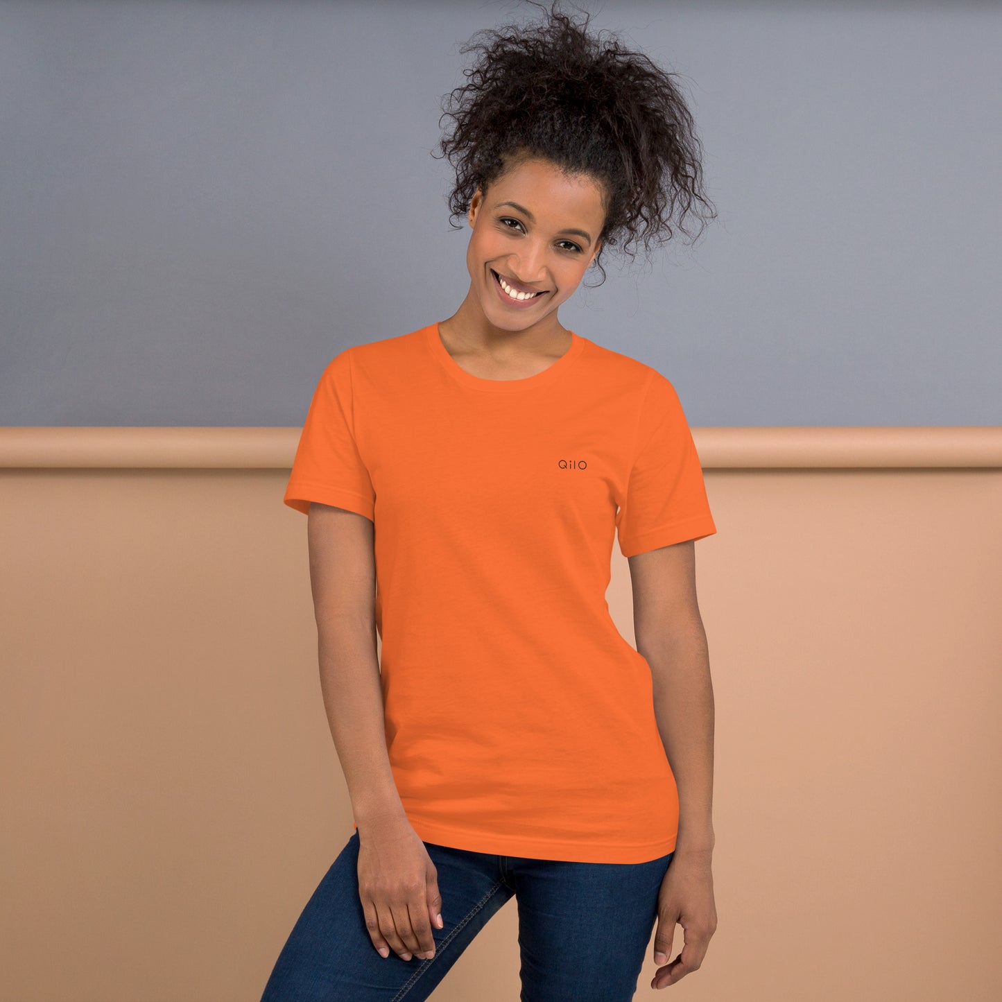 Unisex T-Shirt | Qilo Brand | Orange + Black