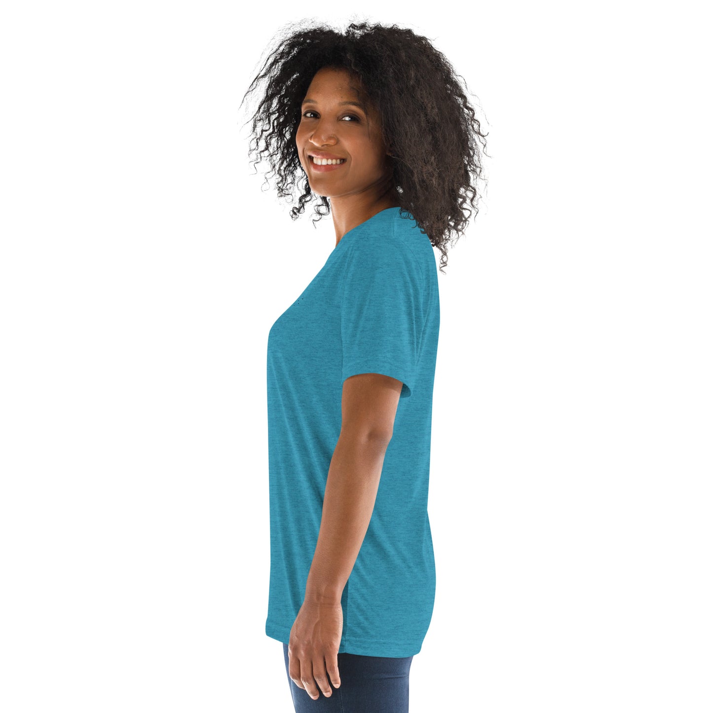 Unisex Athleisure T-Shirt | Qilo Print | Aqua + Black