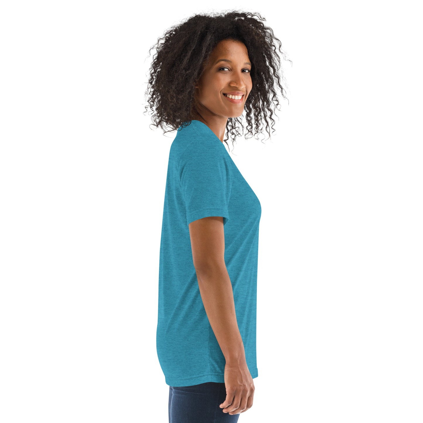 Unisex Athleisure T-Shirt | Qilo Print | Aqua + Black