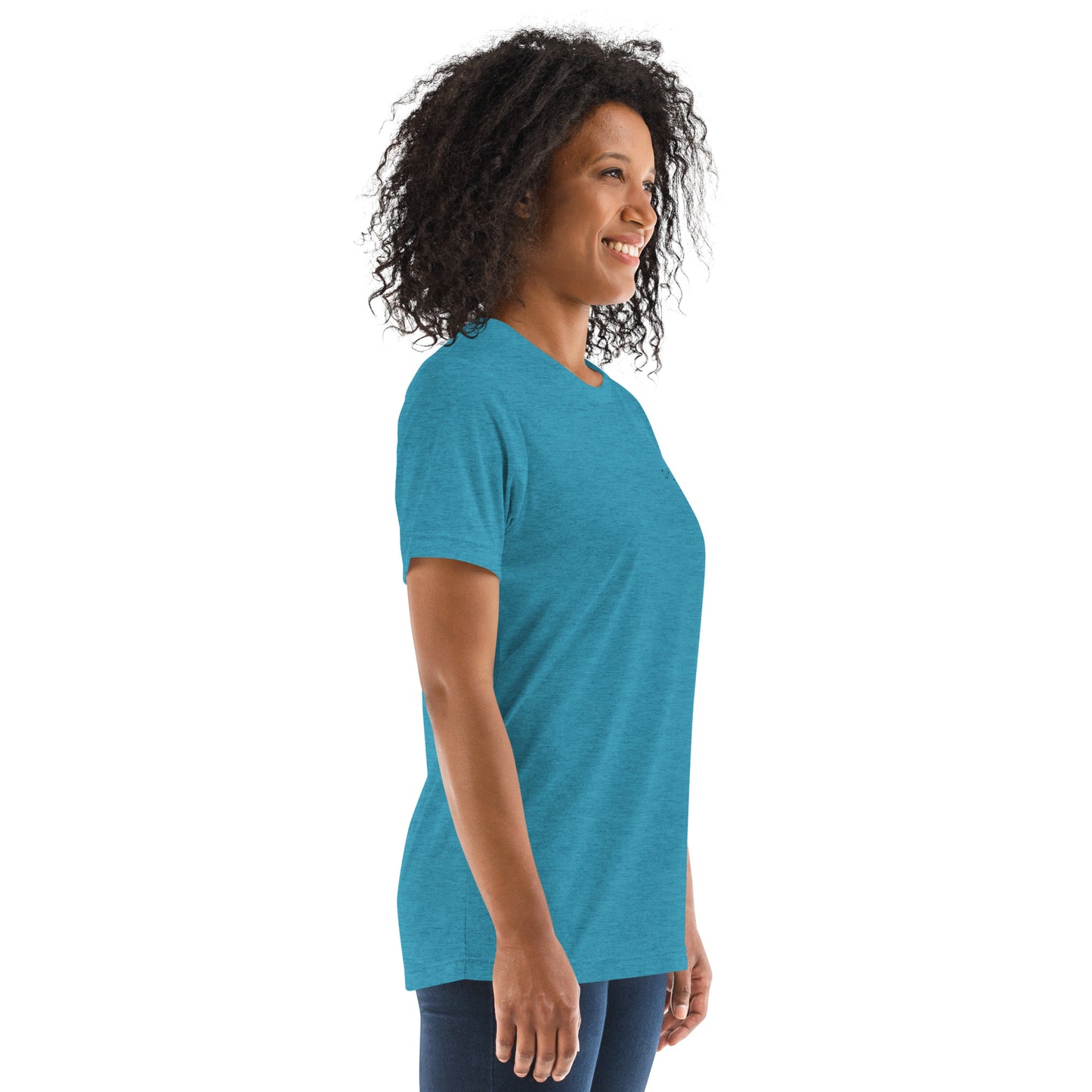 Unisex Athleisure T-Shirt | Qilo Print | Aqua + Black