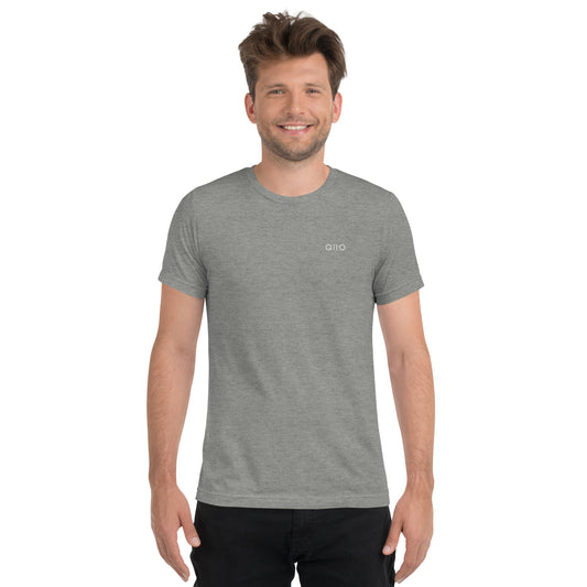 Unisex Athleisure T-Shirt | Qilo Print | Grey + White