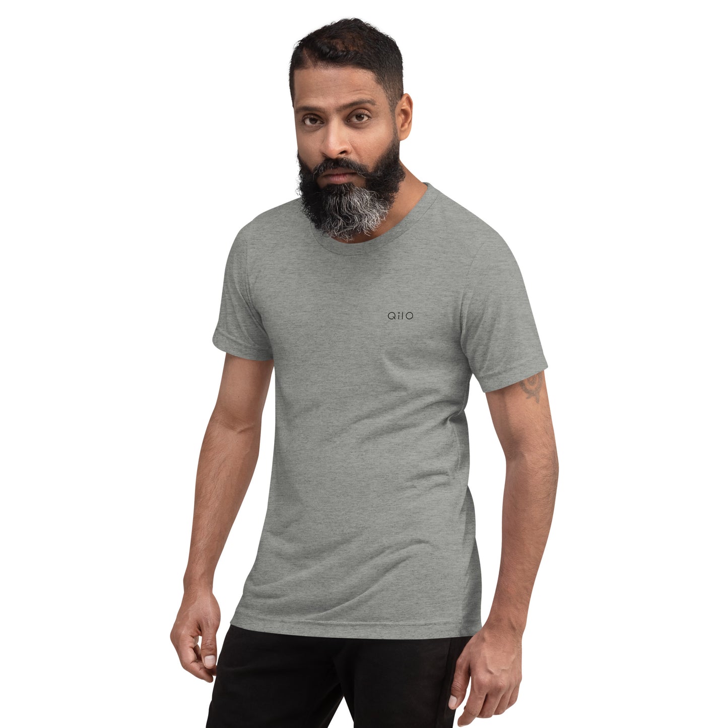 Unisex Athleisure T-Shirt | Qilo Print | Grey + Black