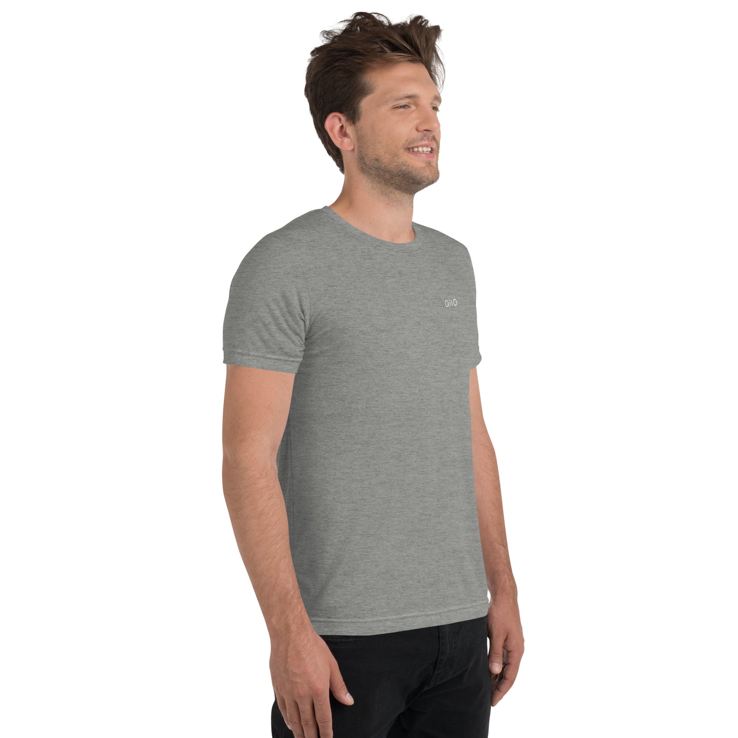 Unisex Athleisure T-Shirt | Qilo Print | Grey + White
