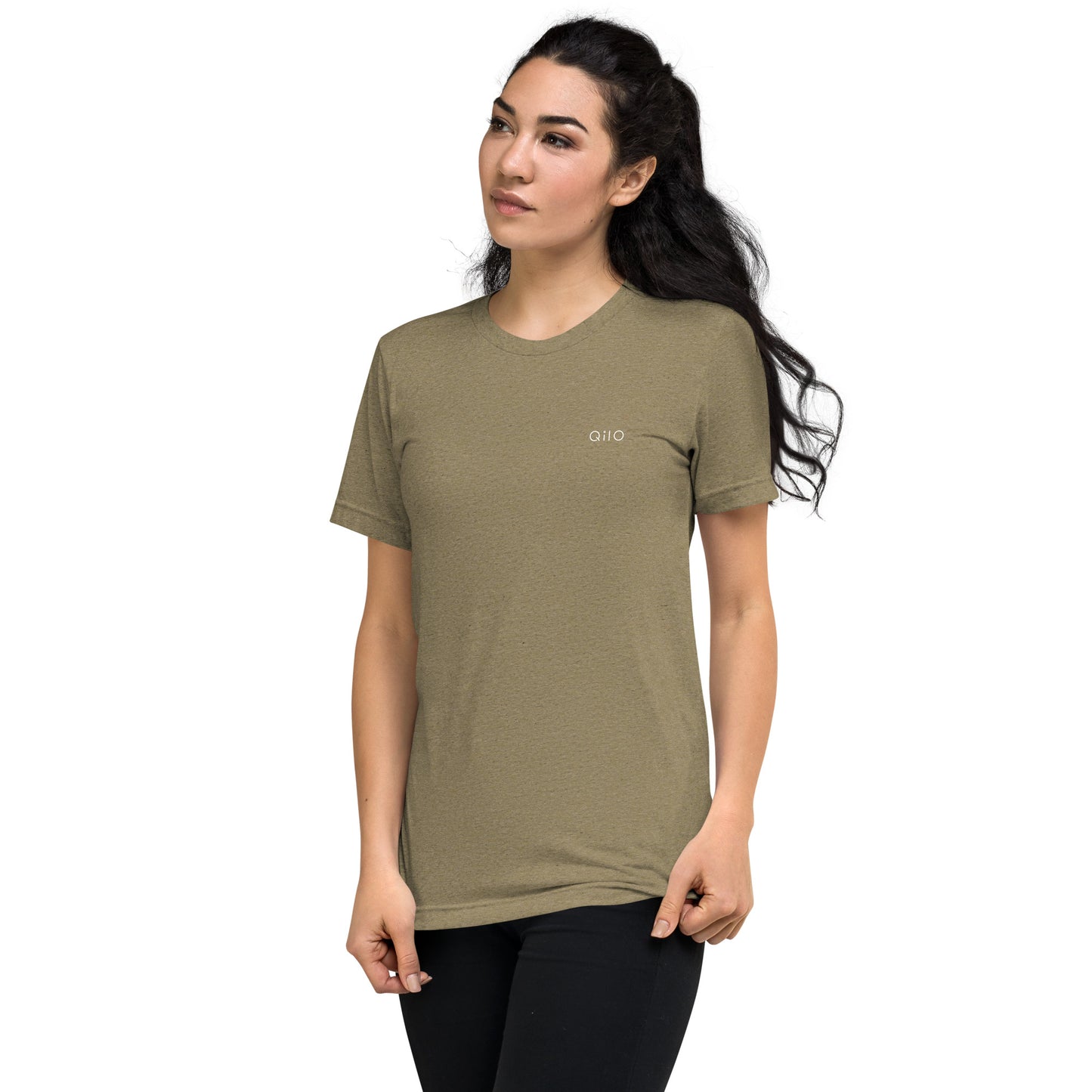 Unisex Athleisure T-Shirt | Qilo Print | Olive + White