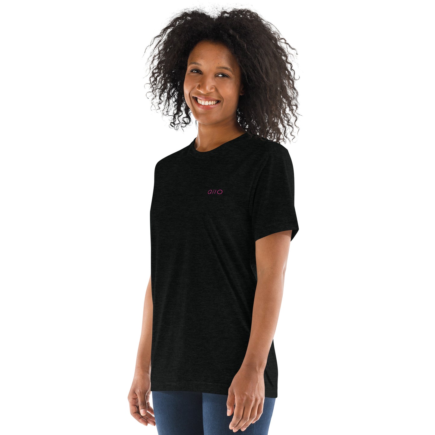 Unisex Athleisure T-Shirt | Qilo Print | Black + Berry