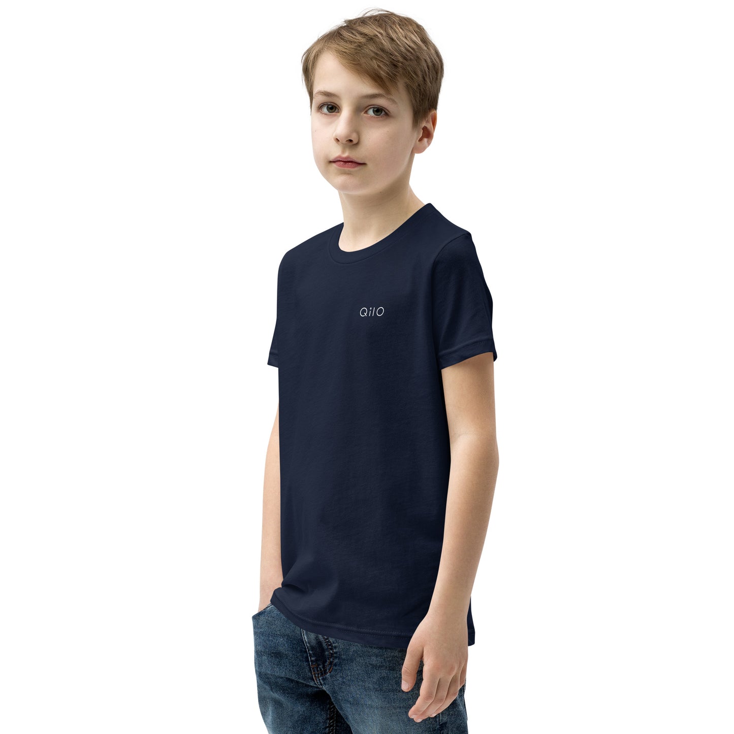 Youth T-Shirt | Qilo Print | Navy + White